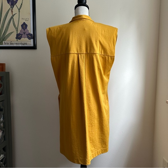 Zara Gold Sleeveless Shoulder Pad Mini Wrap Dress - Picture 6 of 7